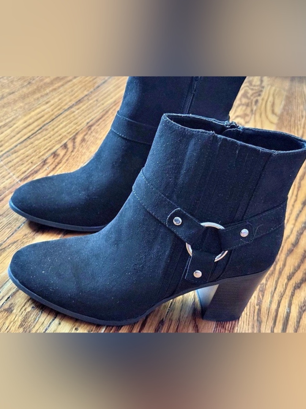 Black Ankle Boots with Block Heels